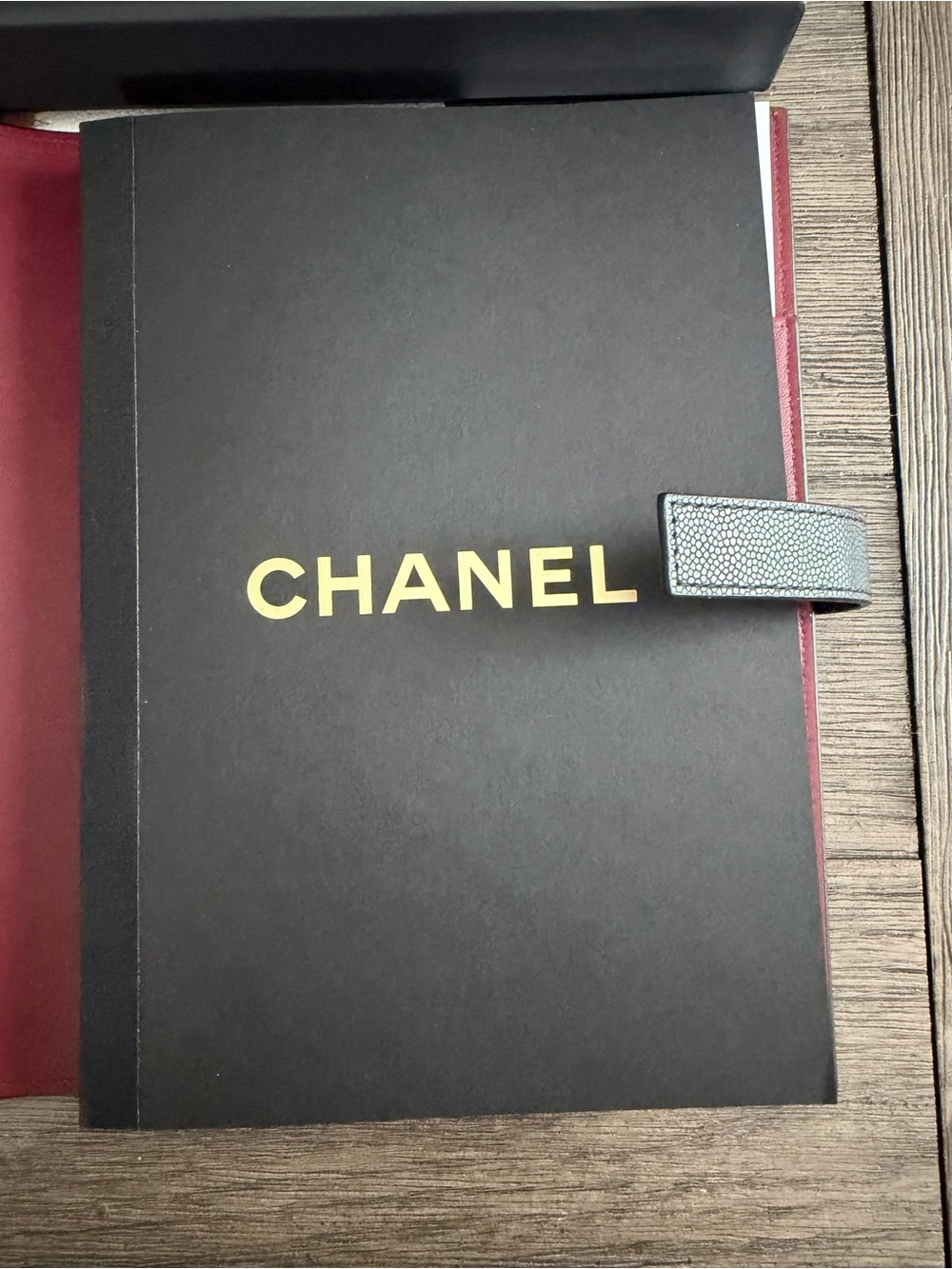 CHANEL large agenda cover Black Quilted Leather with notebooks Gold CC - Picture 3 of 8